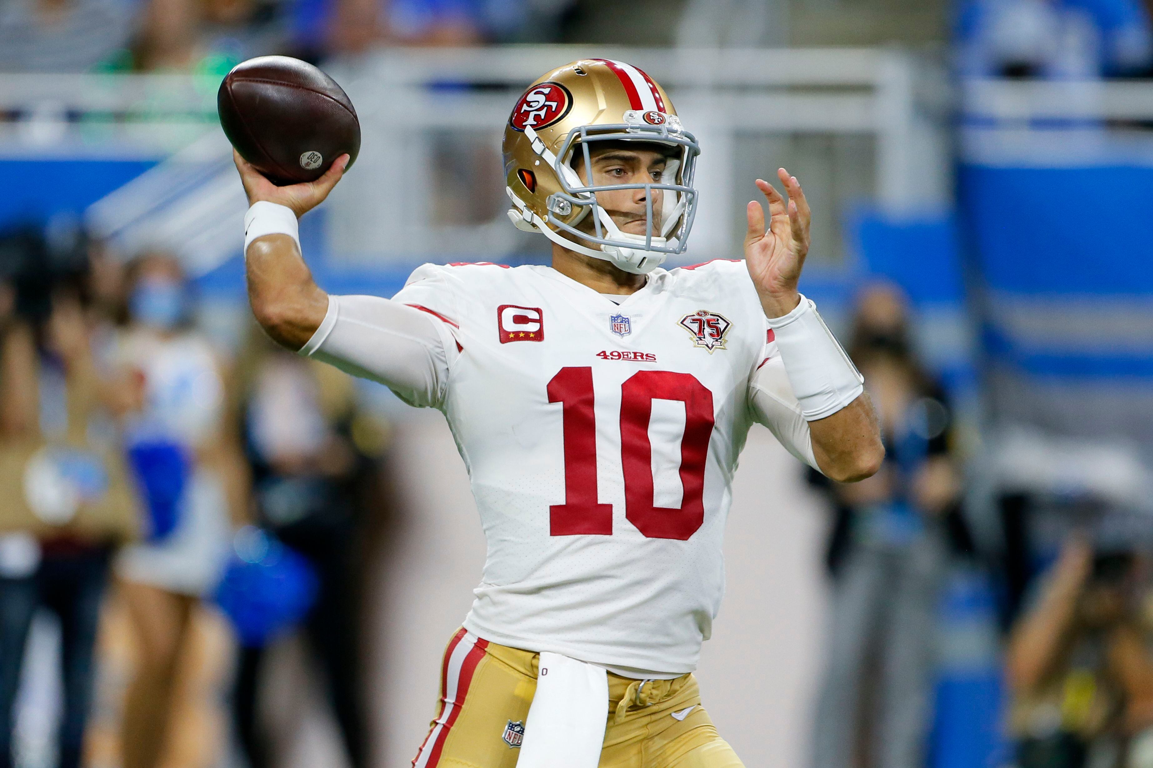 49ers build 28-point lead, hold on for 41-33 win over Lions