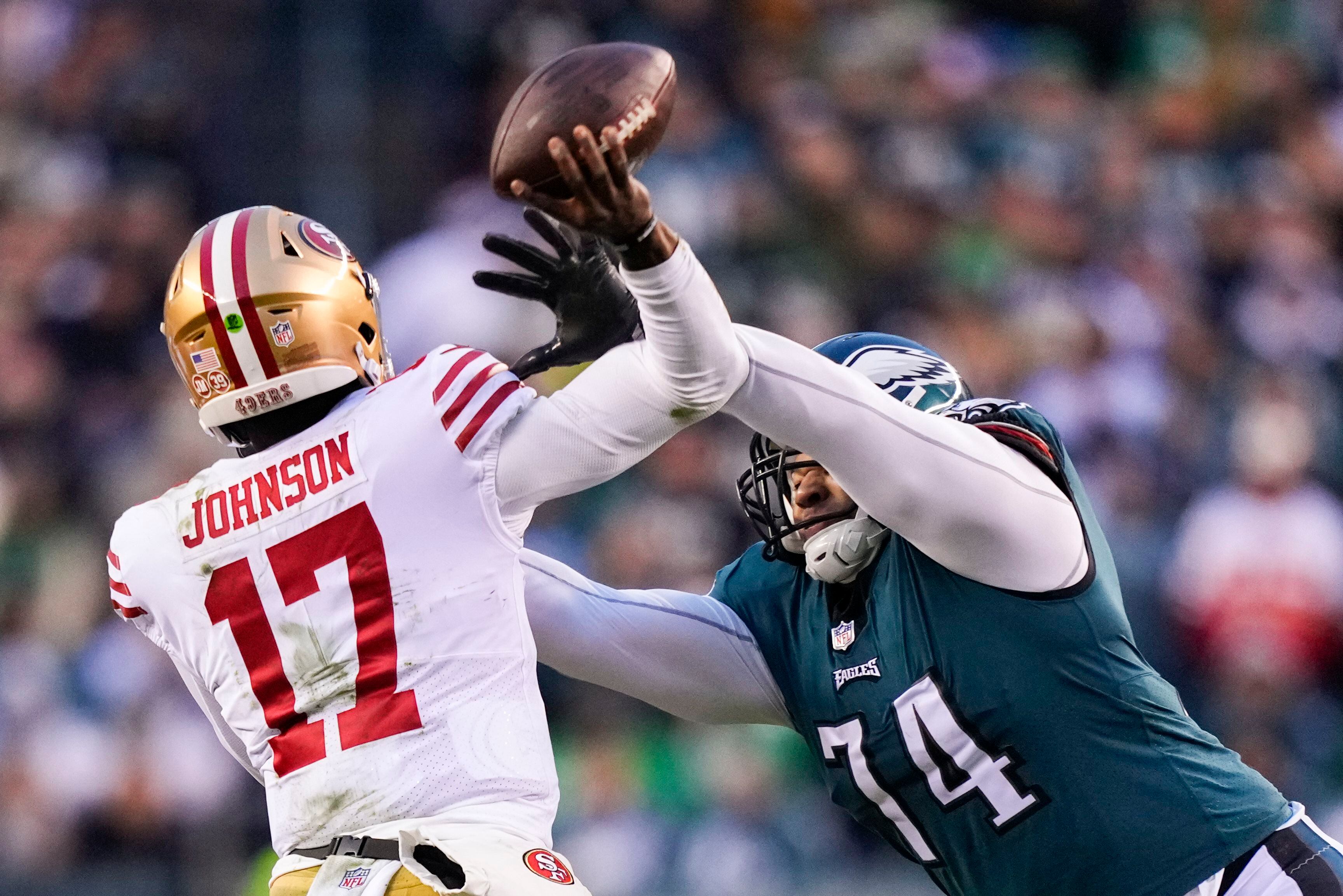 Photos from San Francisco 49ers ousted from playoffs after Purdy injury,  31-7 loss to Philadelphia Eagles