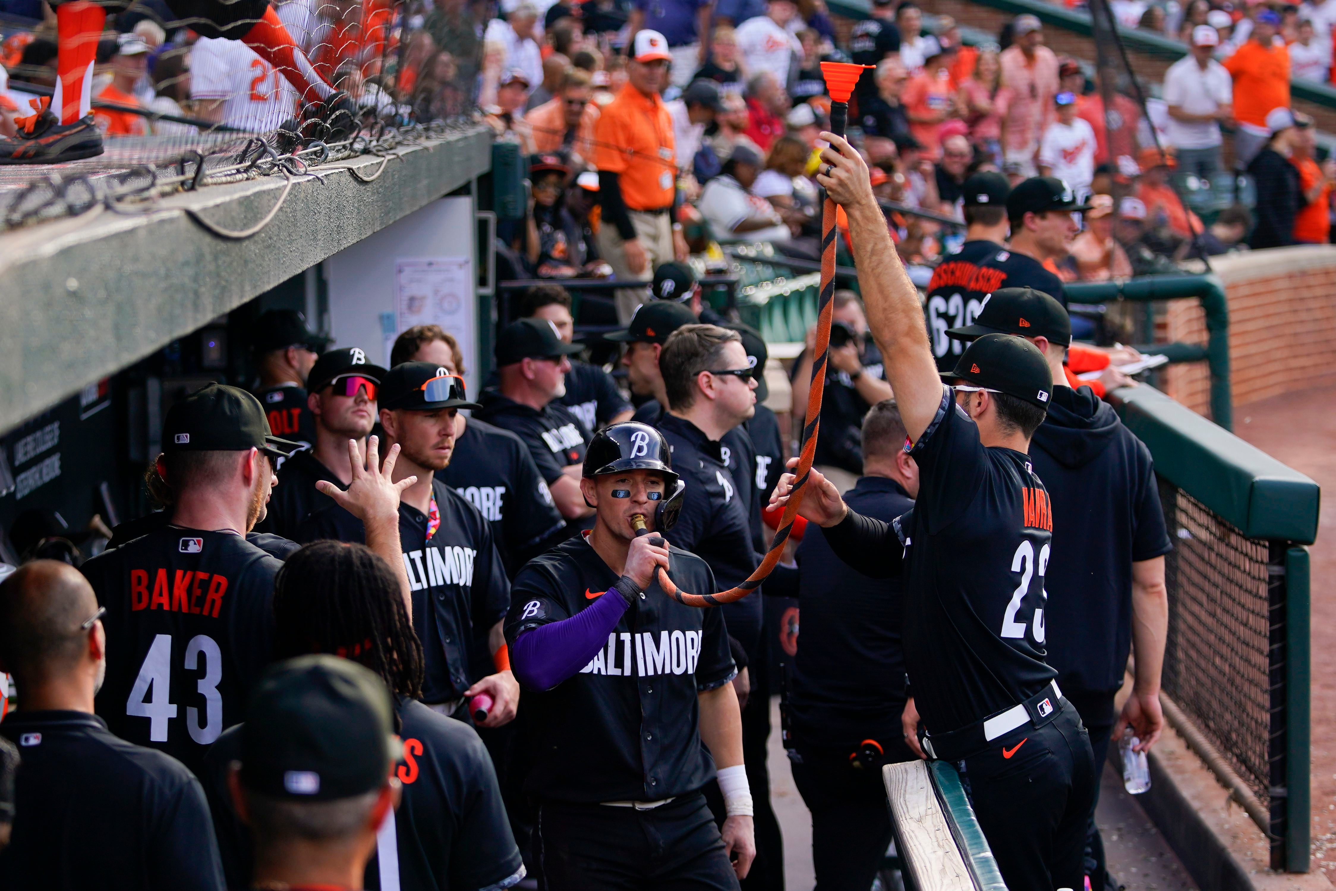 Orioles have new base-hit celebration after home run funnel goes viral