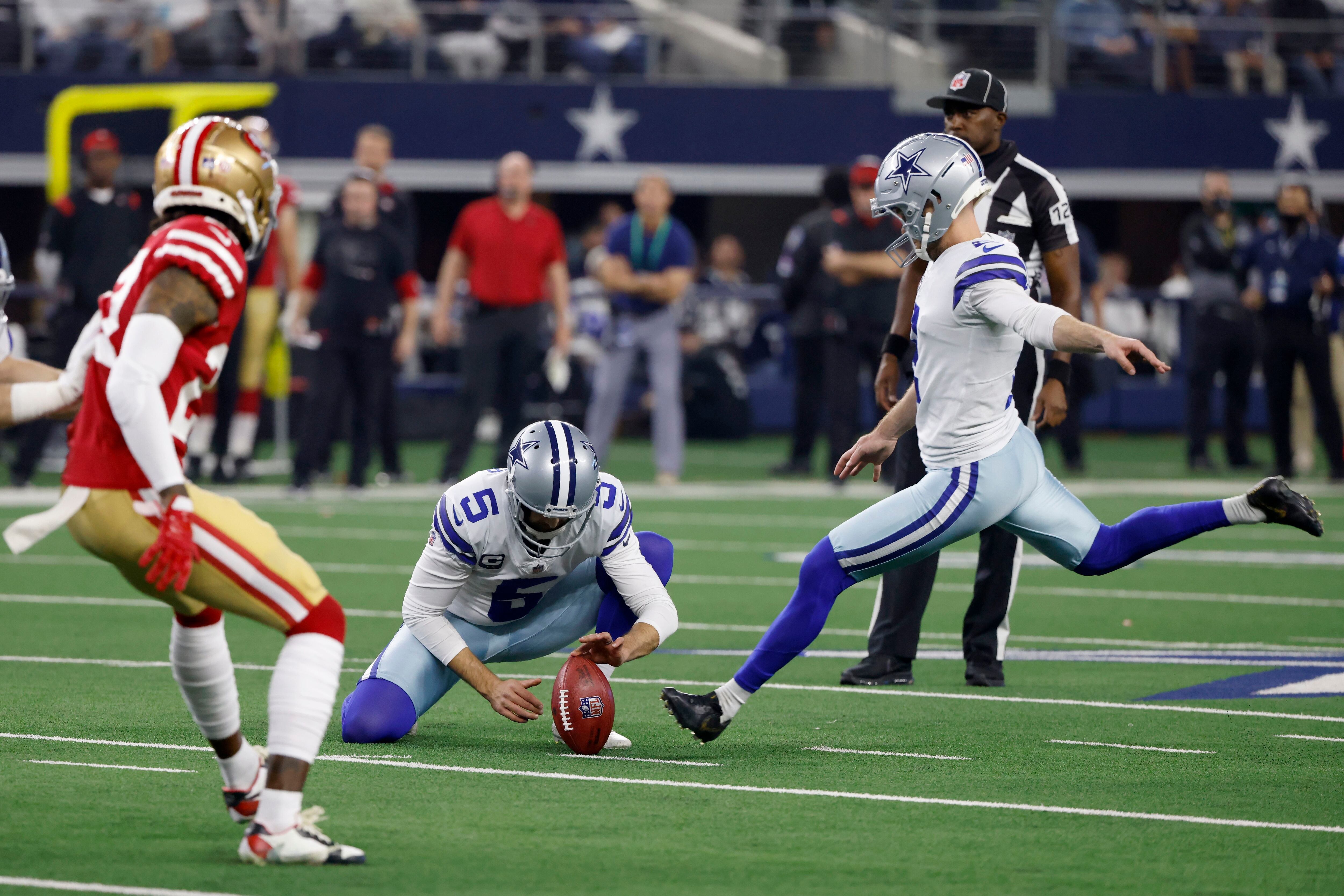 ARLINGTON, TX - JANUARY 16: A detail view of AT&T Stadium is seen during  the NFC Wild Card game between the San Francisco 49ers and the Dallas  Cowboys on January 16, 2022