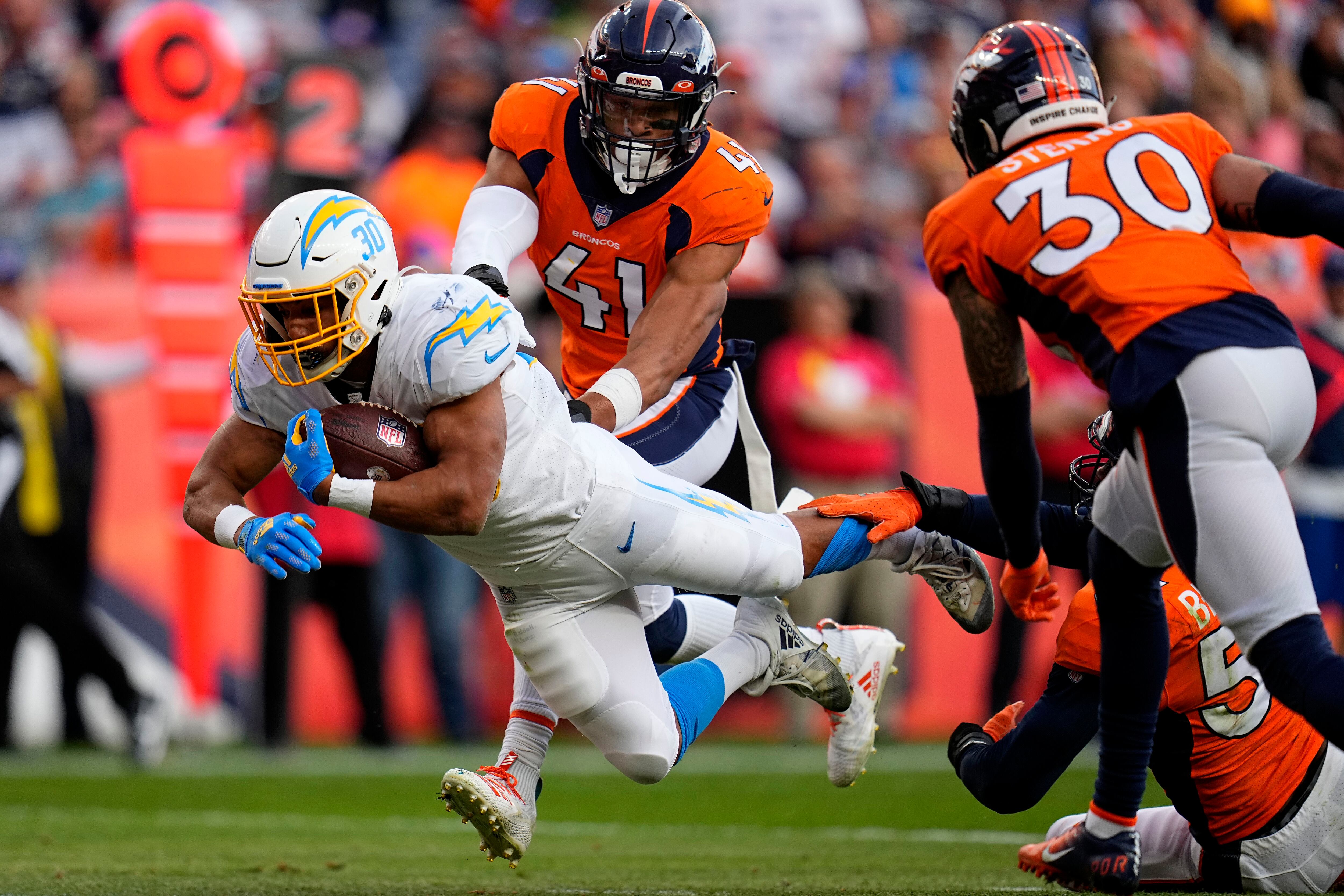 Surtain's pair of picks leads Broncos past Chargers 28-13