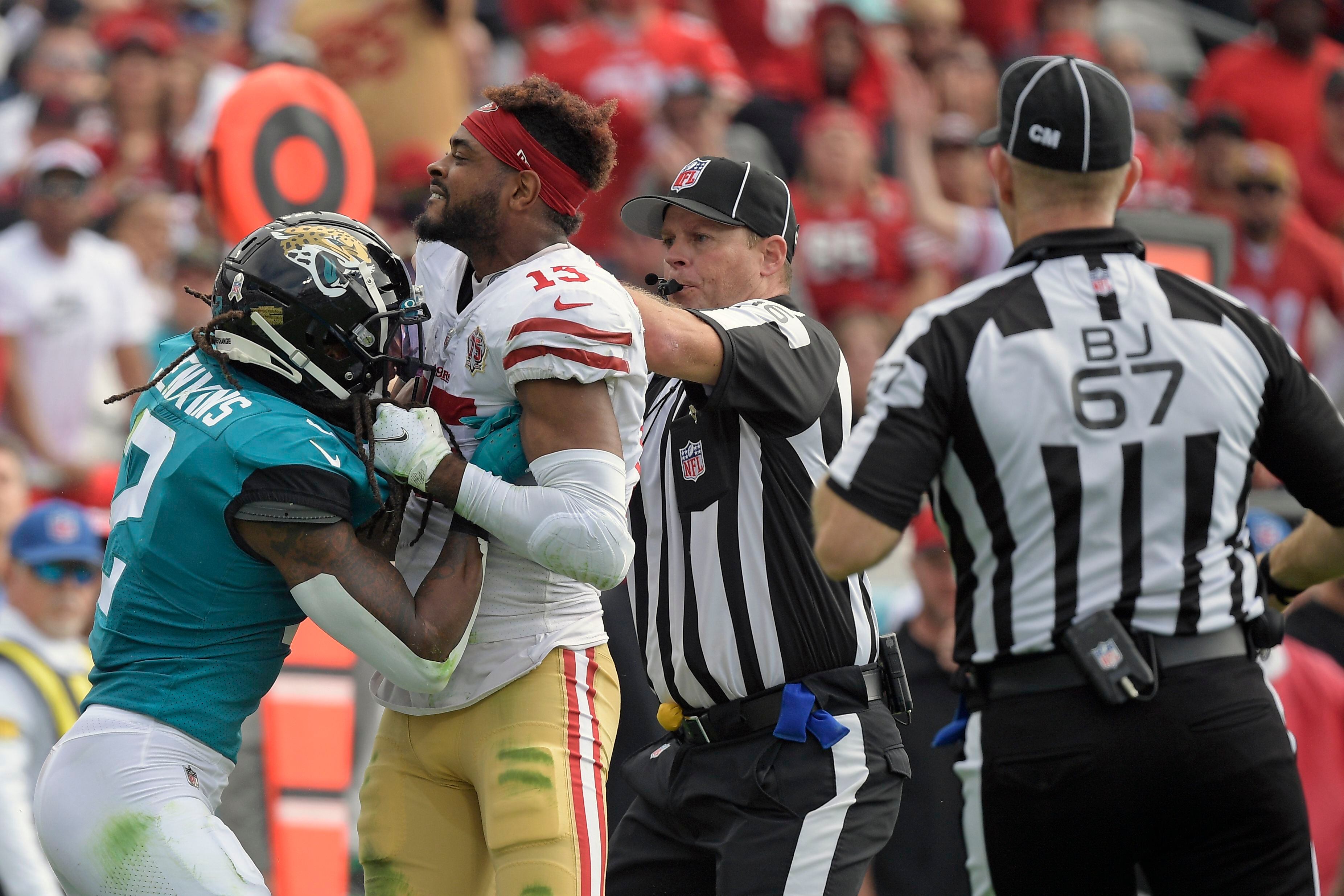 Jacksonville, FL, USA. 21st Nov, 2021. Jacksonville Jaguars quarterback  Trevor Lawrence (16) during 2nd half NFL football game between the San  Francisco 49ers and the Jacksonville Jaguars. San Francisco defeated  Jacksonville 30-10