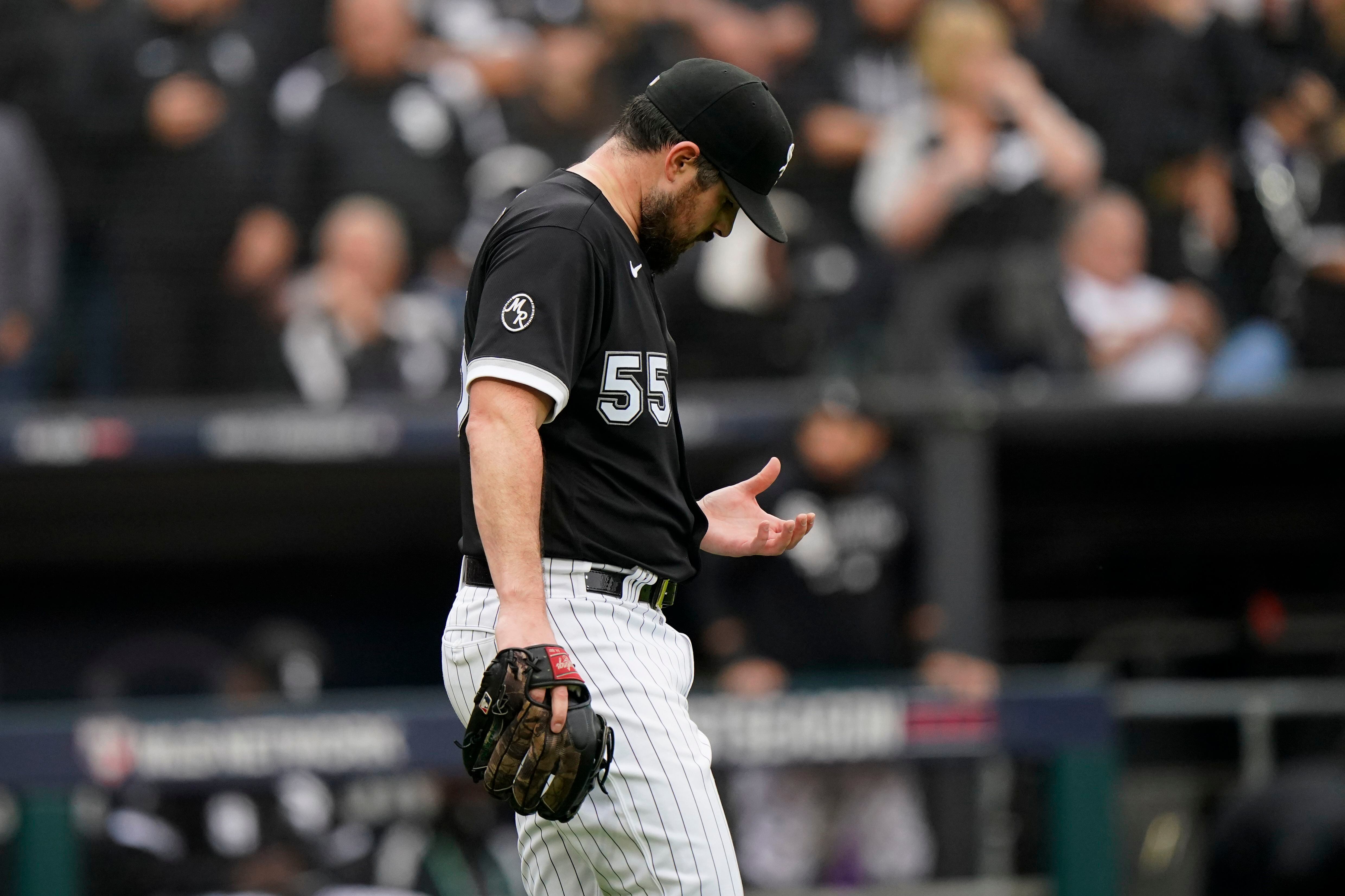 Chicago White Sox's Gavin Sheets watches his home run against the Houston  Astros in the second inning during Game 4 of a baseball American League  Division Series Tuesday, Oct. 12, 2021, in