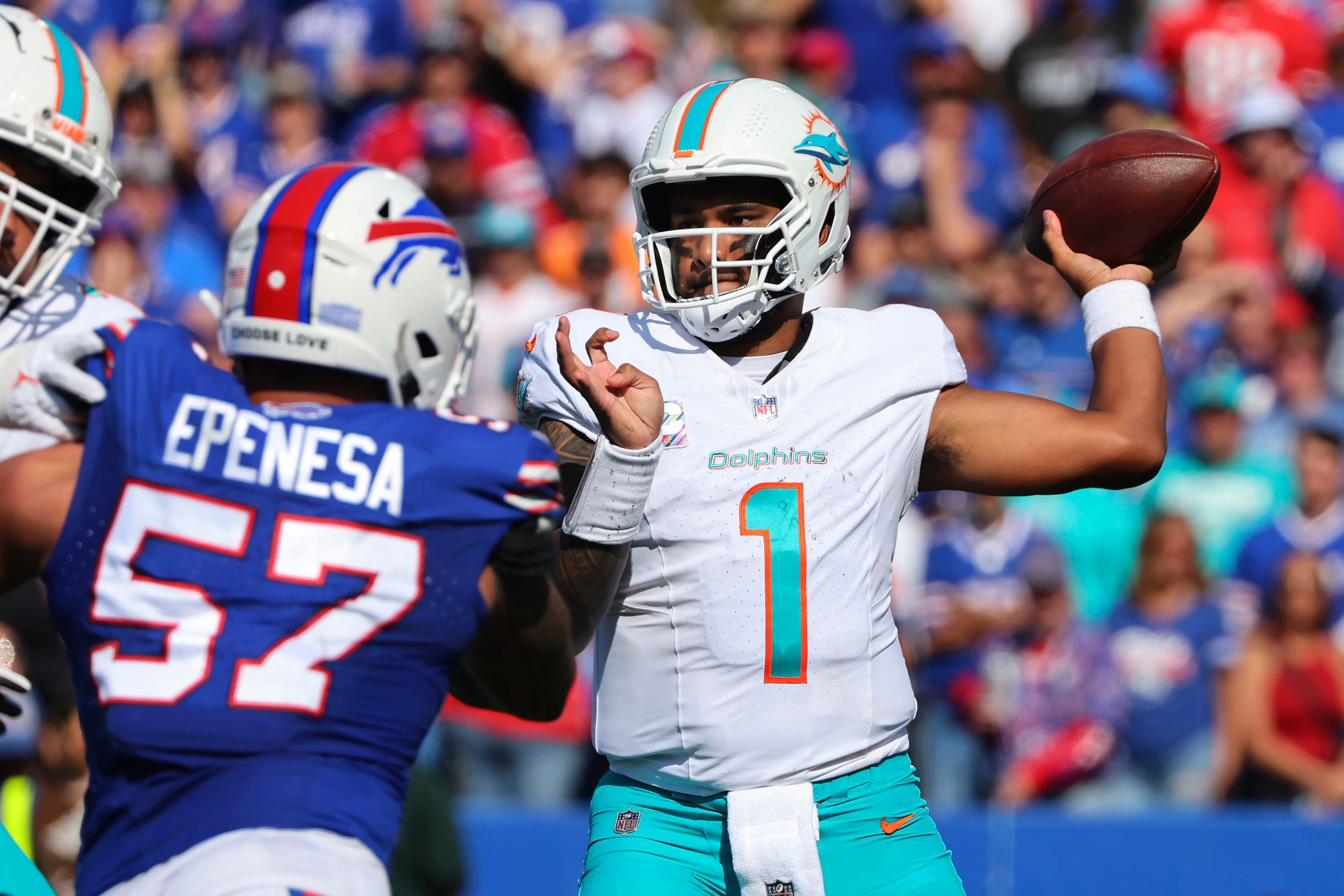 Josh Allen throws 4 TD passes, runs for score, Bills rout division rival  Dolphins 48-20