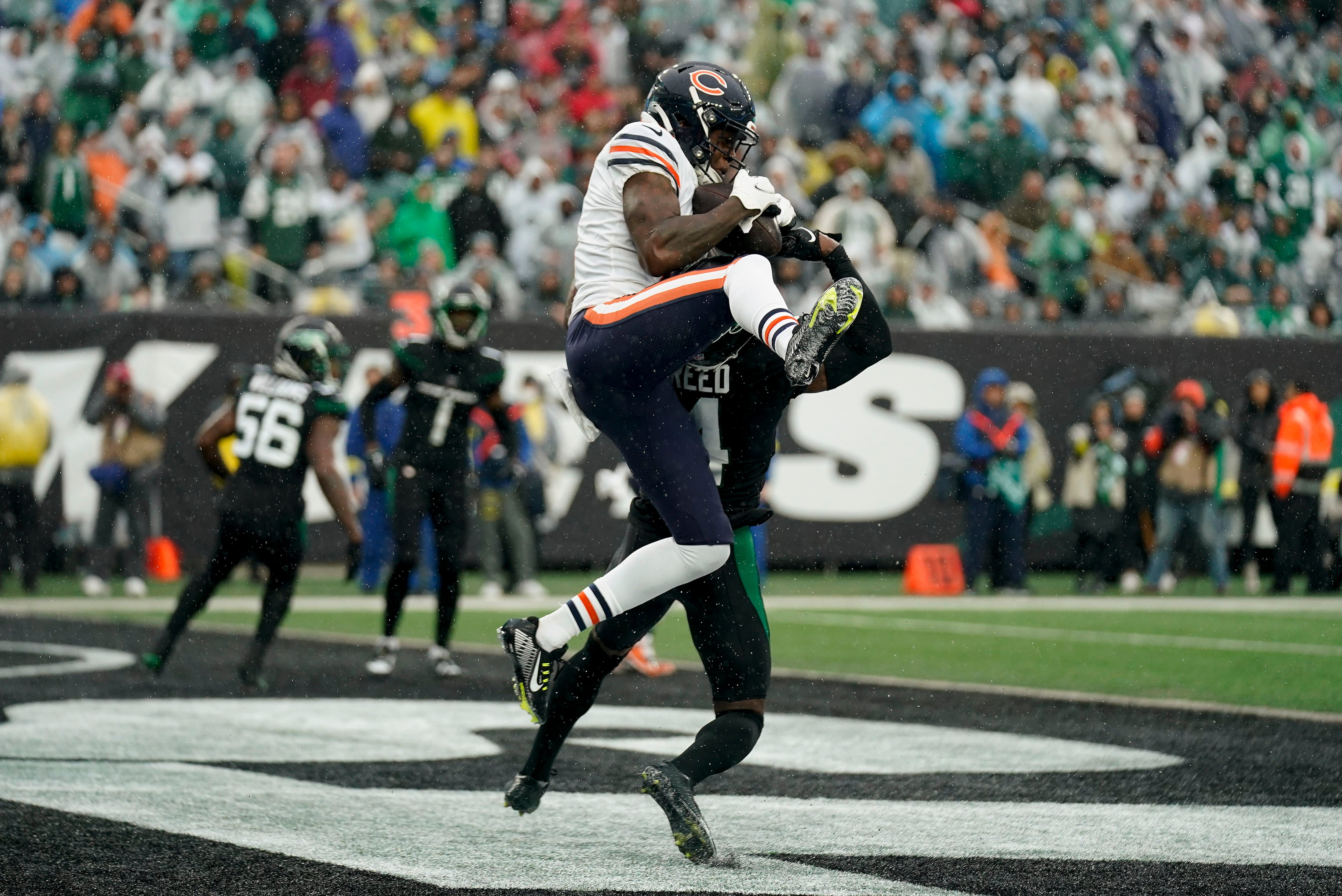 Chicago Bears wide receiver Byron Pringle (13) celebrates with