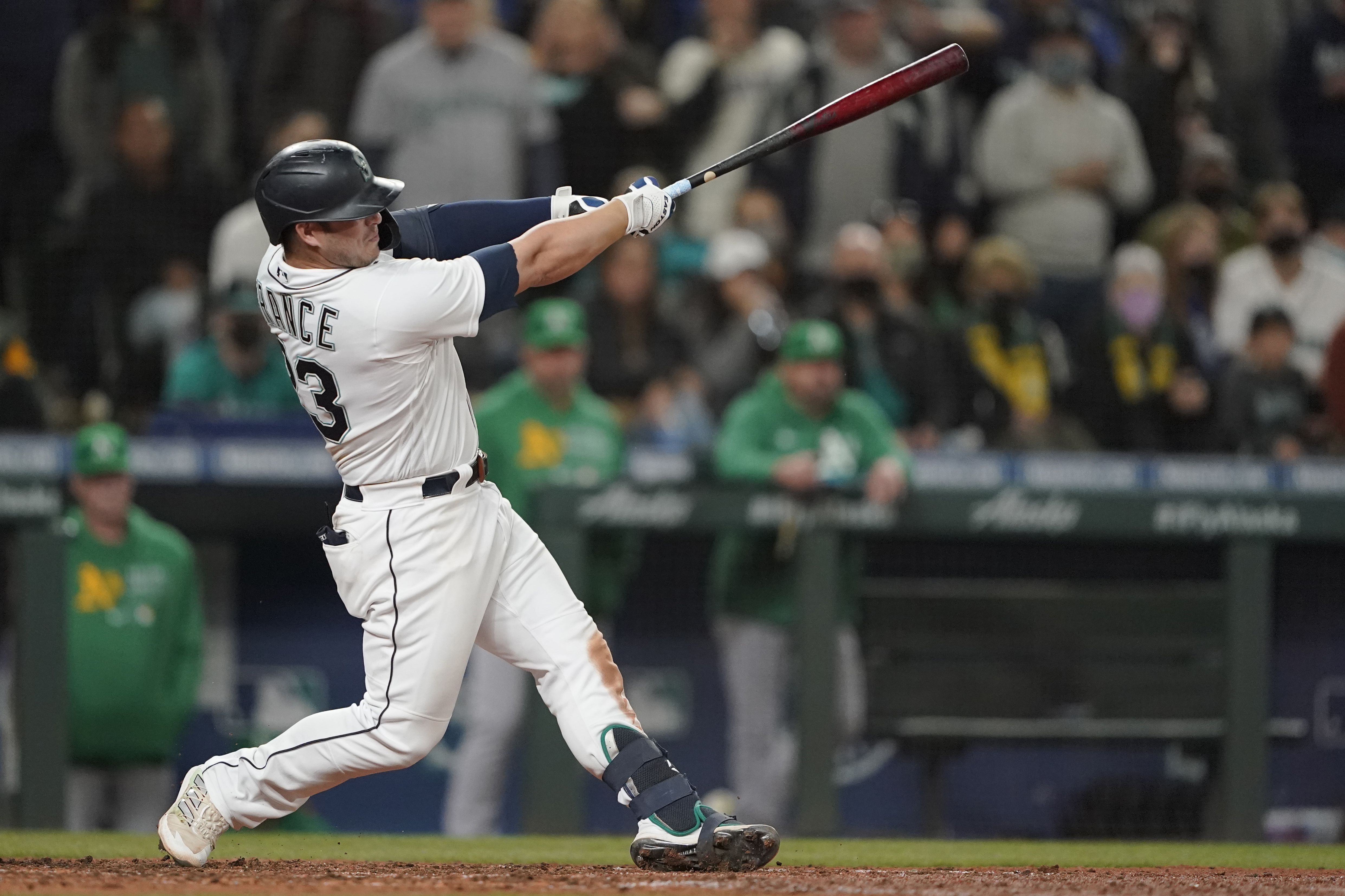 Watch: Mariners' Jarred Kelenic smacks home run for first career hit