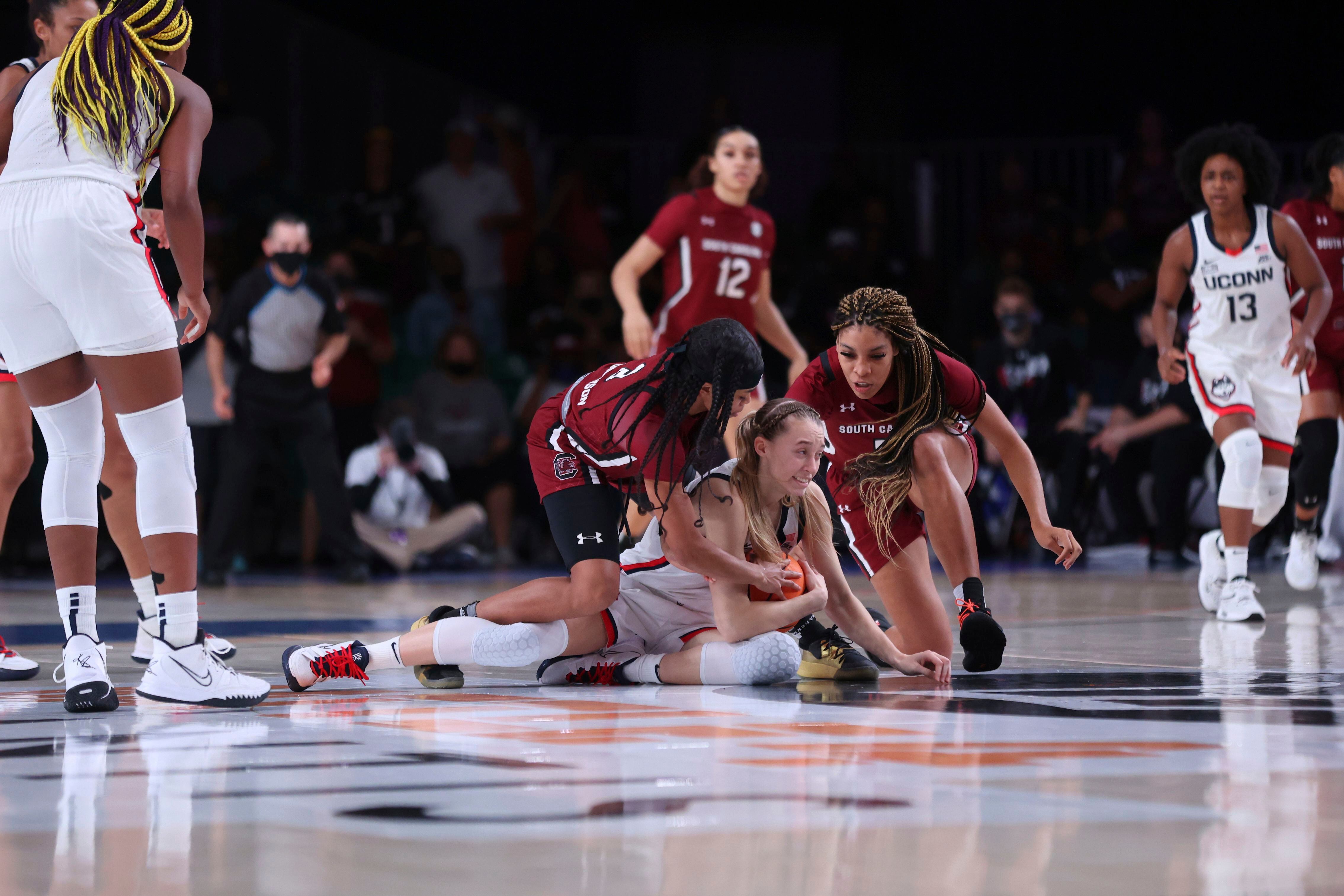 No. 1 SC women beat No. 2 UConn 73-57 to solidify top spot