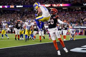 Cooper Kupp Super Bowl LVI Game-Winning Touchdown Los Angeles Rams  Autographed 8x10 Framed Photo