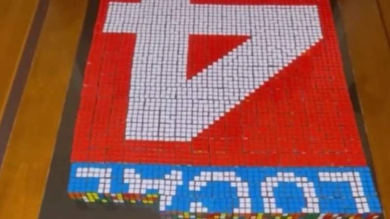 12-year-old Dearborn boy creates Local 4 logo with Rubik’s Cube art