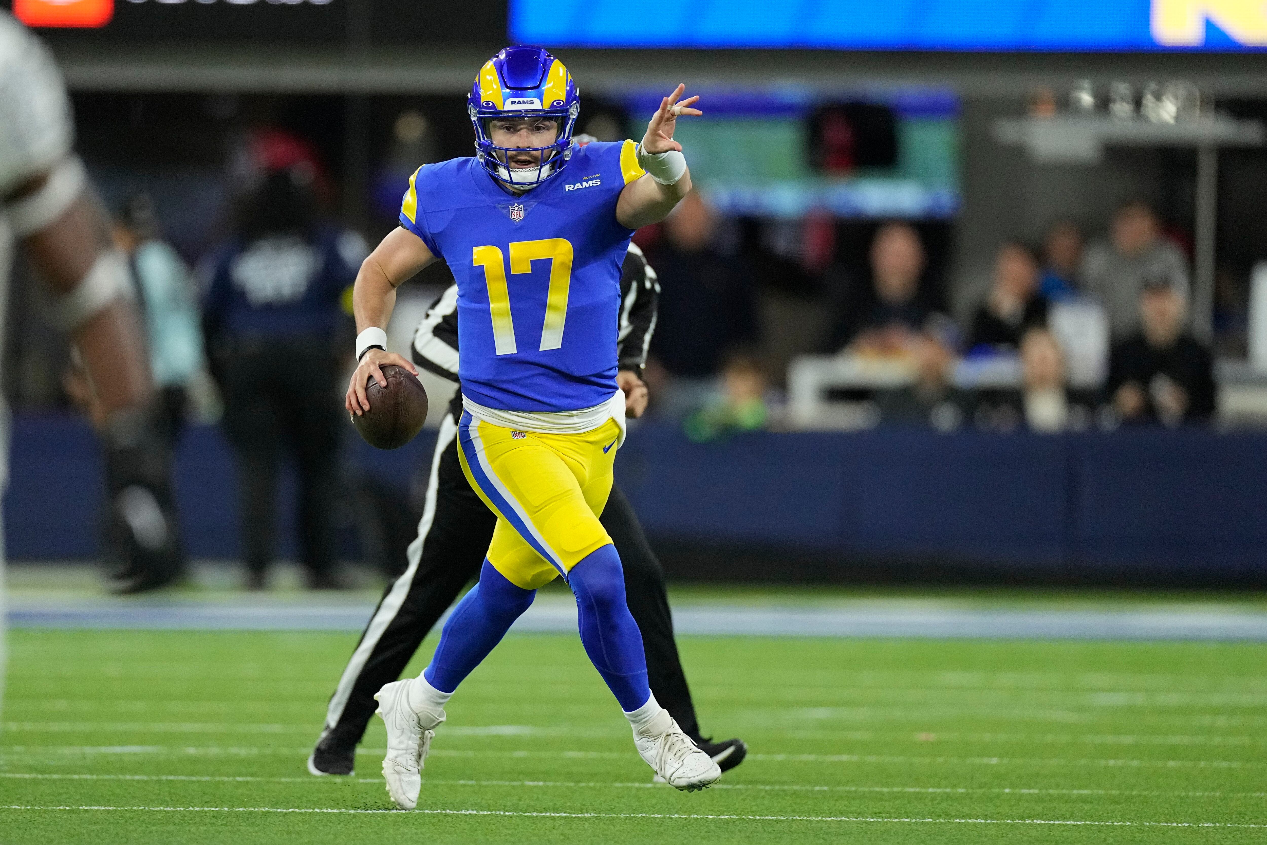 Baker cooks: Newcomer Mayfield rallies Rams past Vegas 17-16 - Seattle  Sports