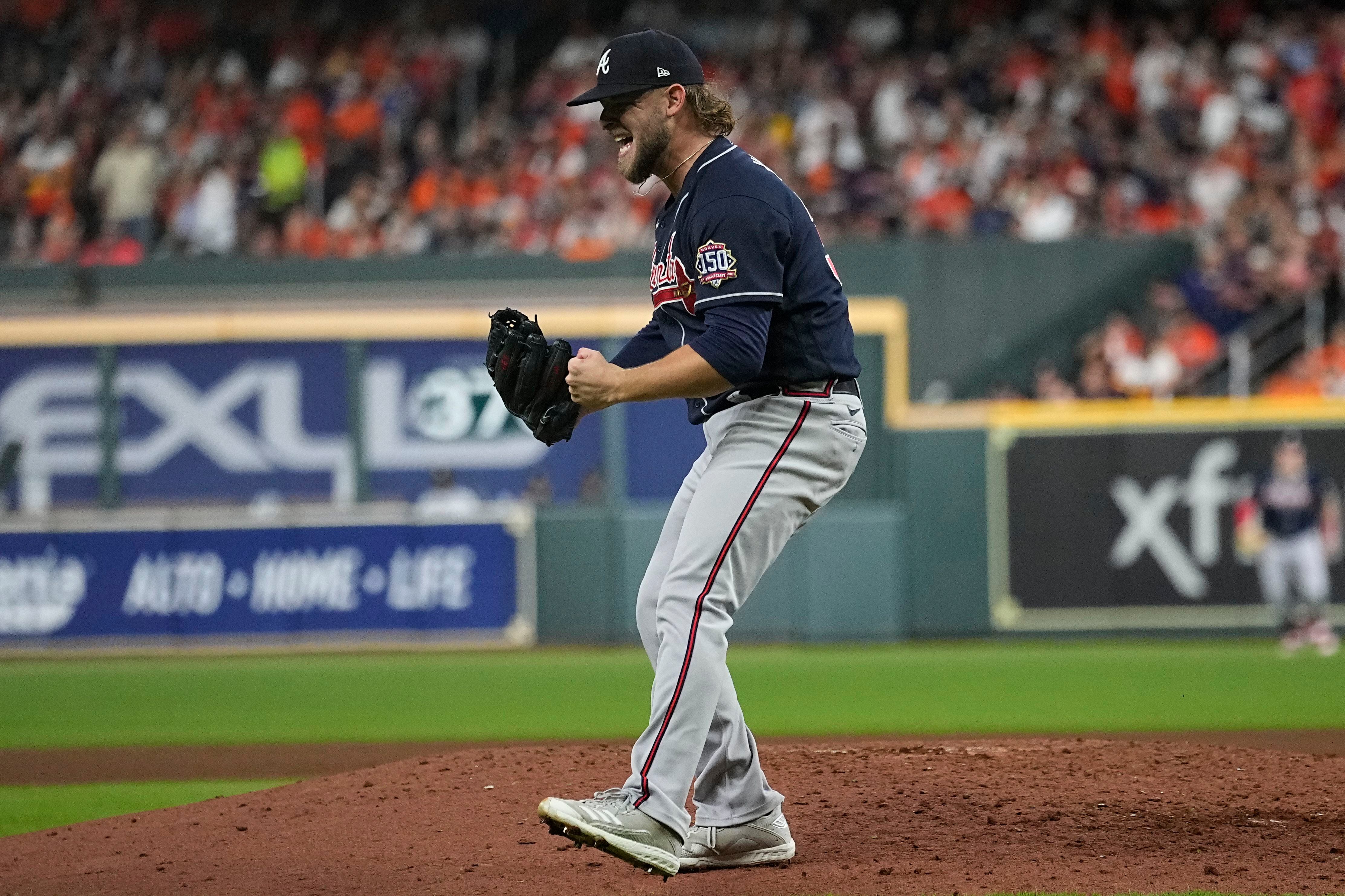 Jeff Bagwell and Craig Biggio throw out the ceremonial first pitches before  Game 7 of the baseball World Series between the Houston Astros and the  Washington Nationals Wednesday, Oct. 30, 2019, in