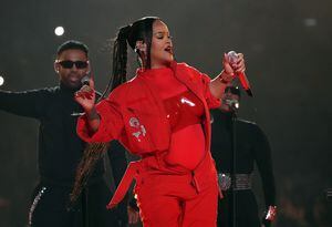 Pregnant Rihanna rocks red-hot outfit for Super Bowl 2023 halftime show