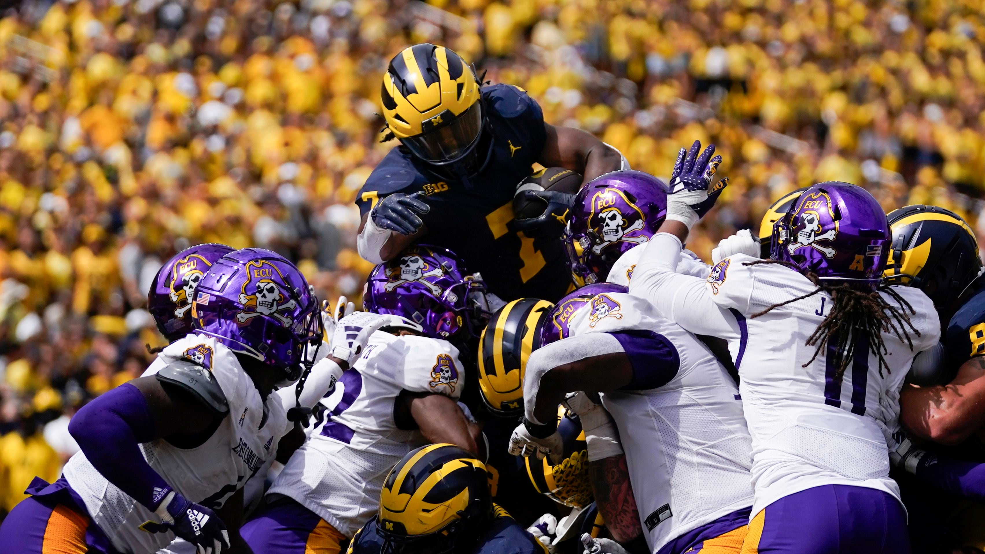 J.J. McCarthy leads No. 2 Michigan over East Carolina 30-3 without Jim  Harbaugh on the sideline