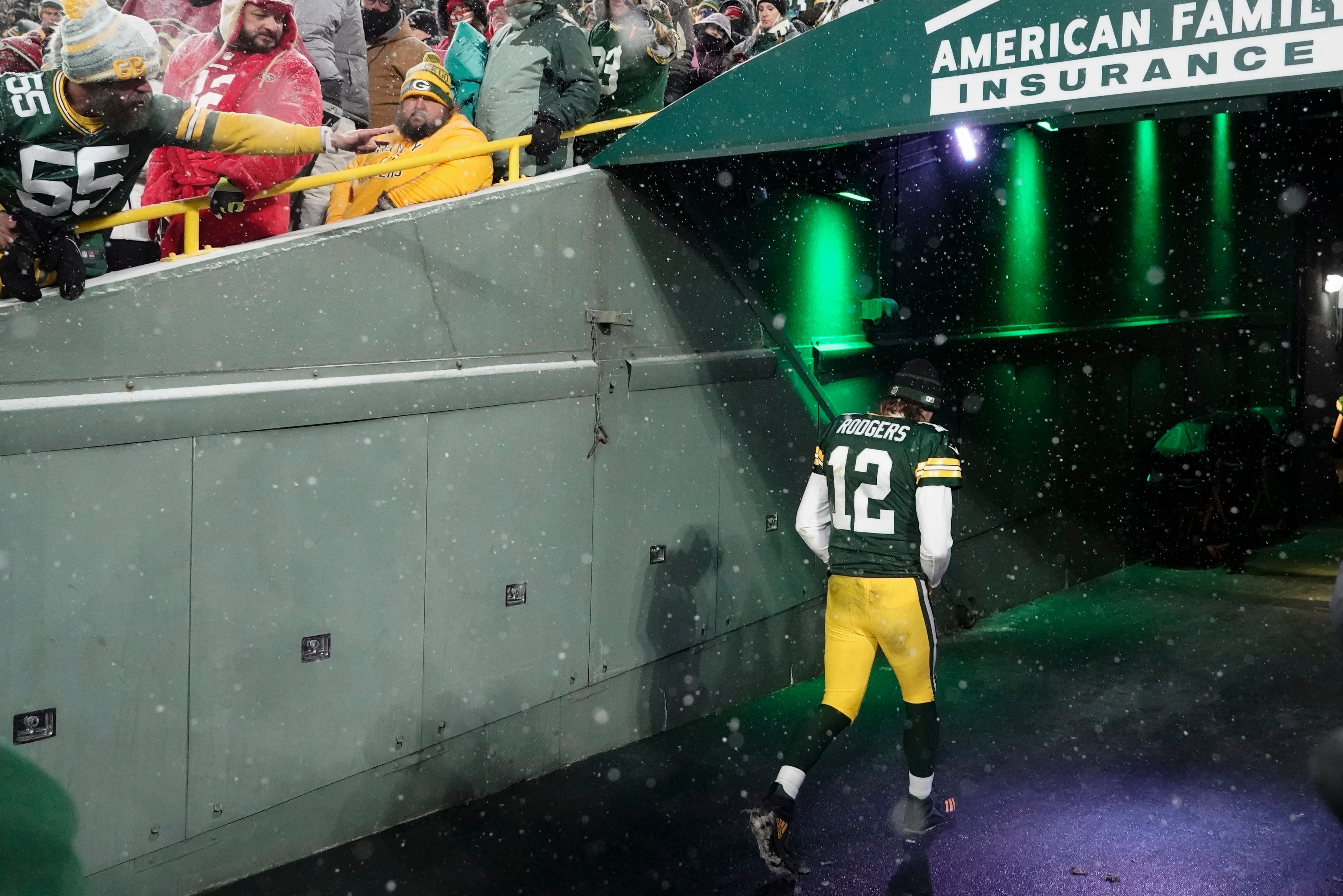 January 22, 2022: San Francisco 49ers defensive end Nick Bosa (97) during  the NFL divisional playoff football game between the San Francisco 49ers  and the Green Bay Packers at Lambeau Field in