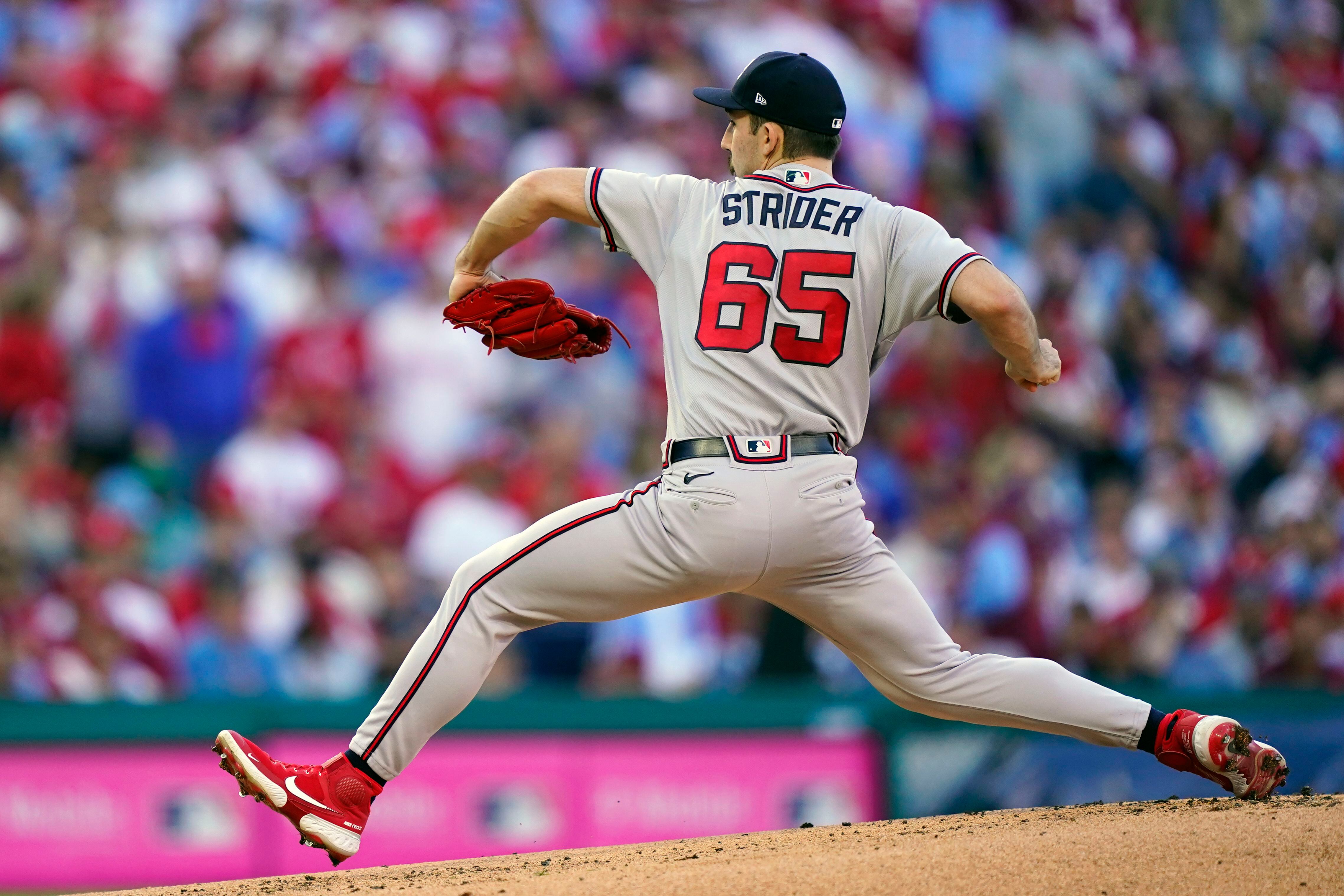 Braves rookie Strider tagged in return, Phils win, lead NLDS