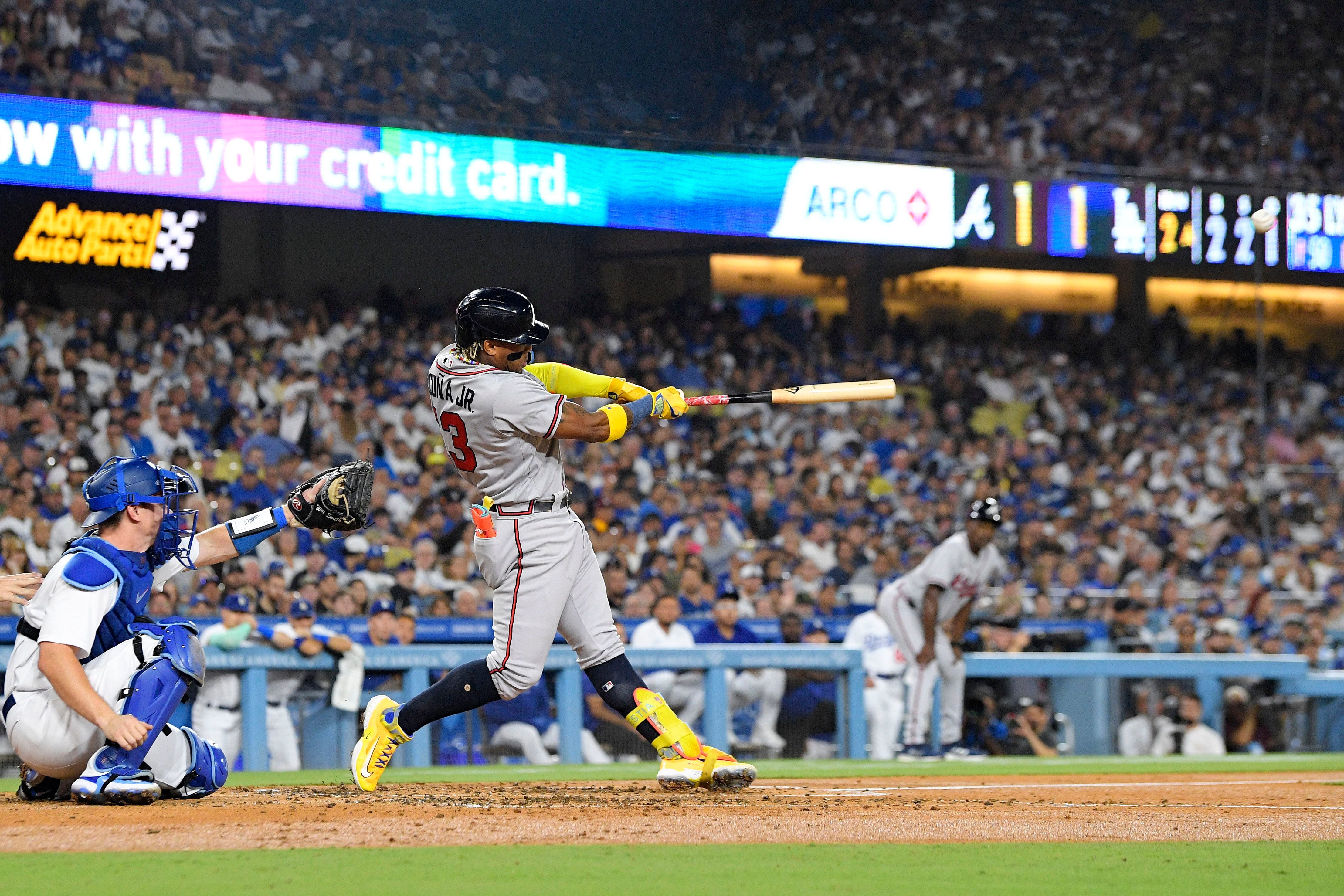 Acuña hits grand slam to become first player with 30 home runs and 60  stolen bases