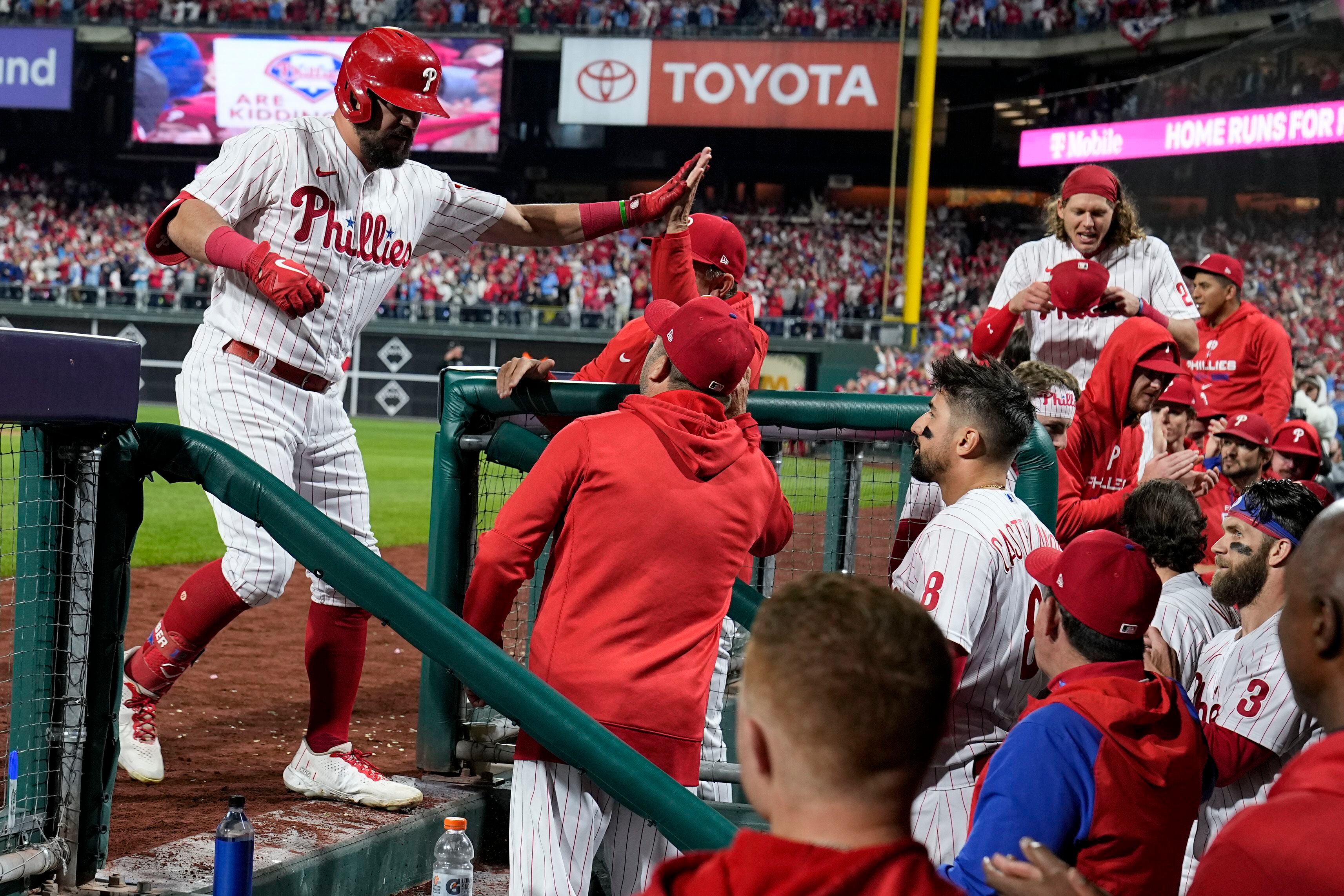 Phillies hit four homers, rally past Padres, lead NLCS 3-1